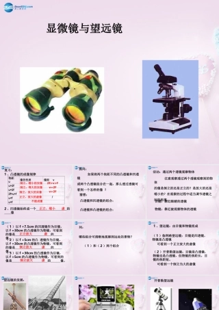 山东省泰安新泰市八年级物理上册 5.5 显微镜和望远镜课件 (新版)新人教版 课件