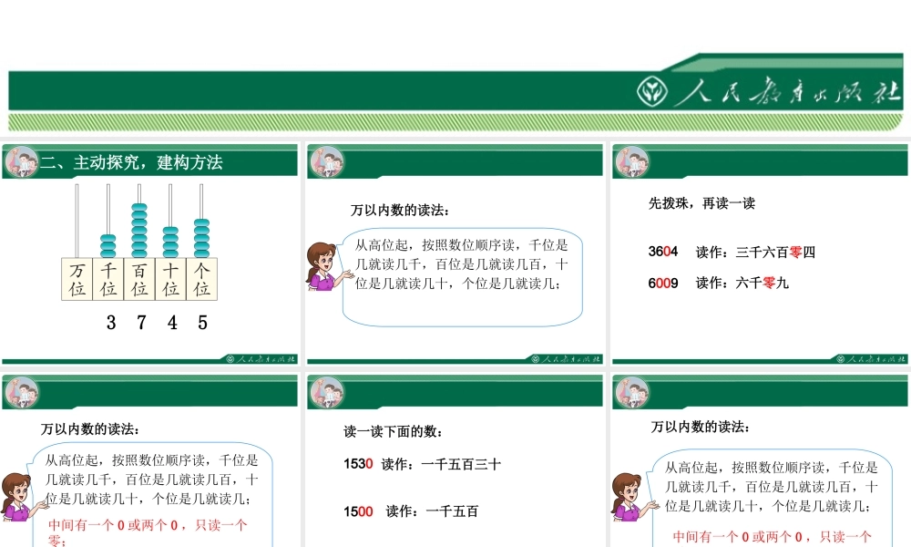 小学数学人教2011课标版二年级万以内数的读写法