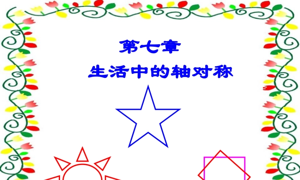 七年级数学下册 第七章7.3(生活中的对称)课件 北师大版 课件