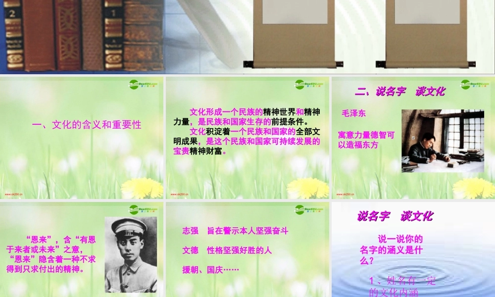 九年级政治 第一课时中华文化博大精深课件 苏教版 课件