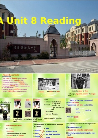 九年级英语上册(Unit 8 Detective Stories Reading 1)课件 (新版)牛津版 课件