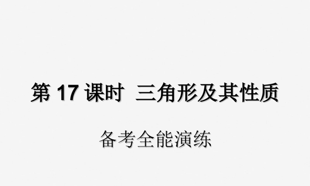中考数学复习 第17课时 三角形及其性质 4 备考全能演练(课后作业)课件