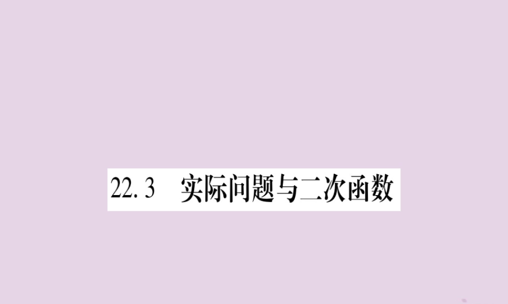 九年级数学上册 第二十二章 二次函数 223 实际问题与二次函数 第1课时 二次函数与图形面积作业课件 (新版)新人教版 课件