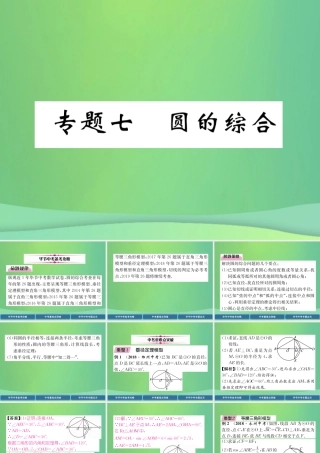 中考数学复习 专题7 圆的综合(精讲)课件