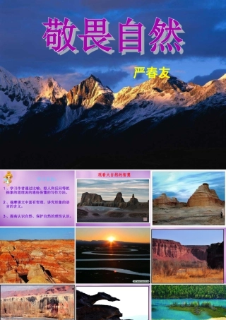 八年级语文下册 11 敬畏自然课件 新人教版 课件