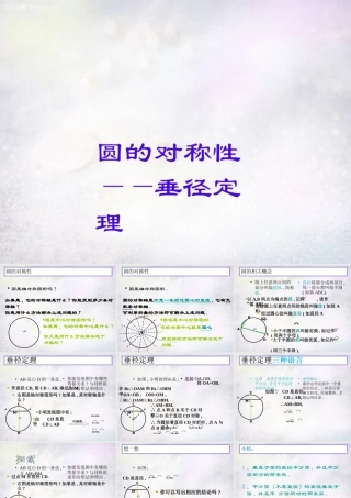 九年级数学下册 2812 圆的对称性课件1 华东师大版 课件