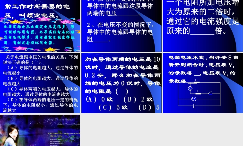 北师大版欧姆定律 初三物理总复习课件一[整理两套]