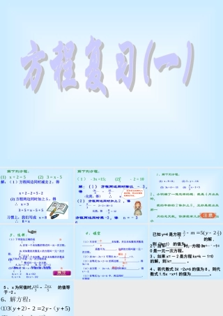 方程复习(一) 浙江省初一数学(上)全部课件整理 浙教版