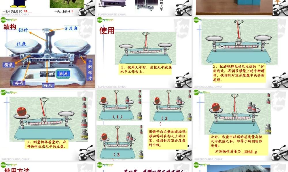 八年级物理下册 第六章物体的质量课件 苏科版 课件