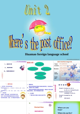 七年级英语下册 Unit2 Where is the post office _ section A 一套课件人教版新目标 课件