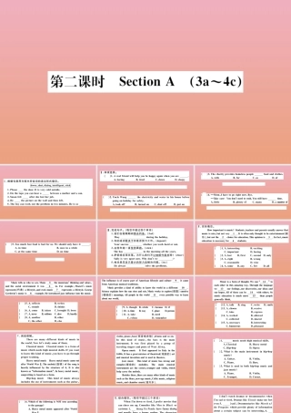 九年级英语全册 Unit 9 I like music that I can dance to(第2课时)作业课件 (新版)人教新目标版 课件