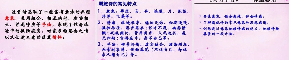 九年级语文上册(商山早行)课件 新人教版 课件