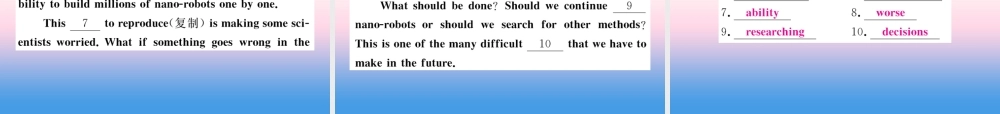 九年级英语全册 专题复习 专题五 短文综合填空习题课件 (新版)人教新目标版 课件