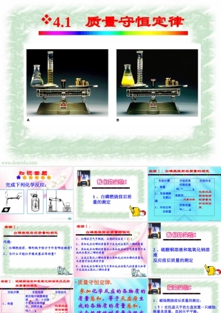 人教版初三化学质量守恒定律课件