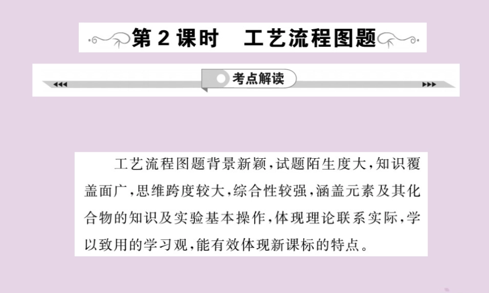 中考化学一轮复习 第3部分 热点专题 第2课时 工艺流程图题课件