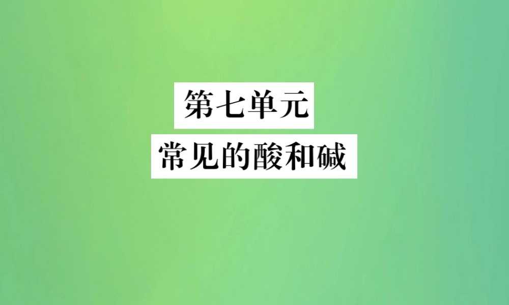 中考化学总复习 教材考点梳理 第七单元 常见的酸和碱课件 鲁教版 课件
