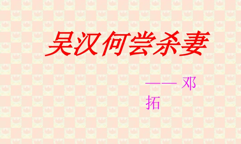 吴汉何尝杀妻九年级语文课件示例一 语文版 课件