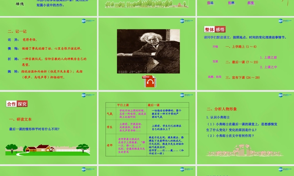 中学七年级语文下册(第7课 最后一课)课件 新人教版 课件