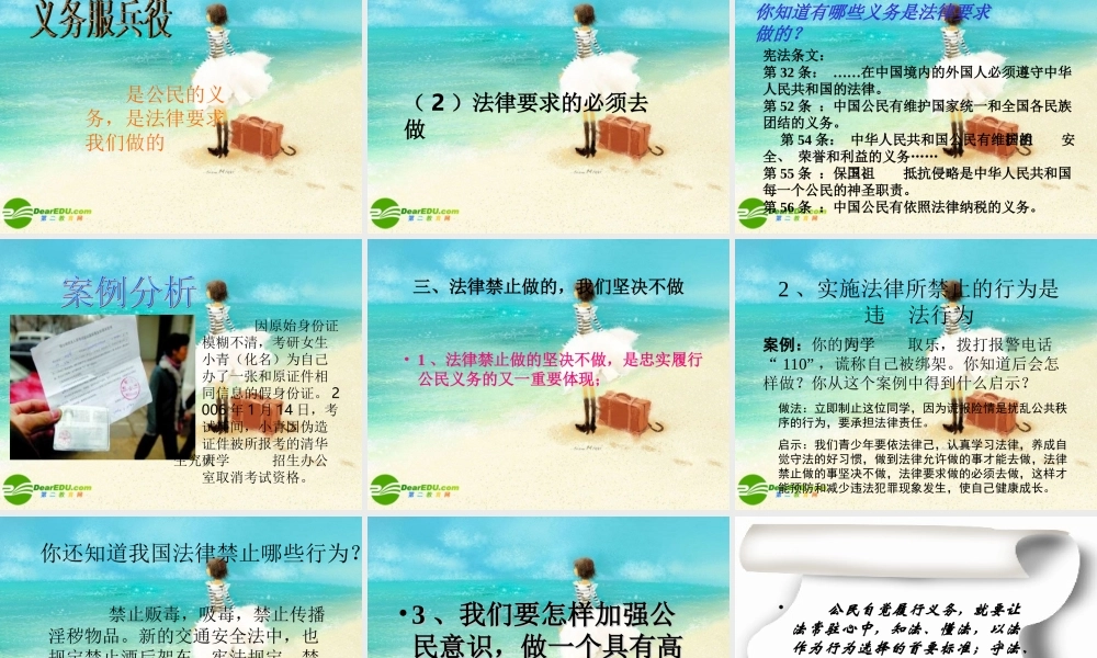 八年级政治下册 忠实履行义务课件 新人教版 课件