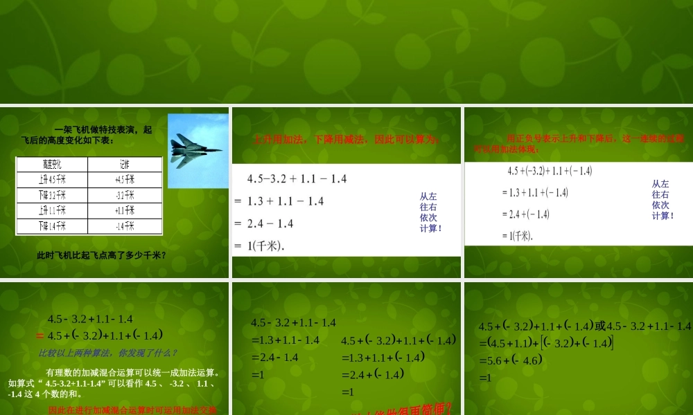 中学七年级数学上册 2.6 有理数的加减混合运算课件2 (新版)北师大版 课件