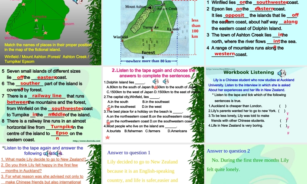 人教版高一英语Unit18 New Zealand 课件