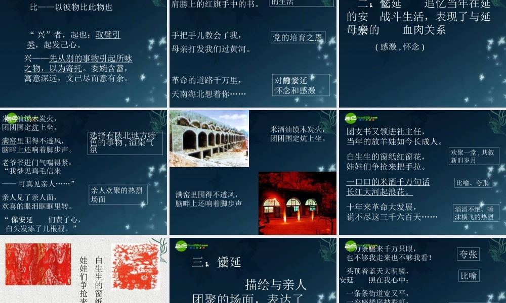 七年级语文下册(回延安)课件 苏教版 课件