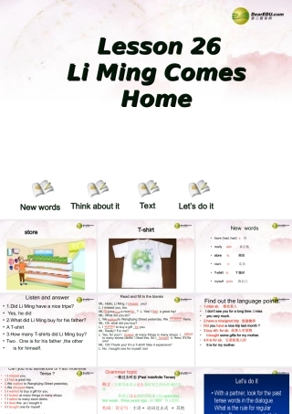 中学七年级英语下册 Lesson 26 Li Ming Comes Home课件 冀教版 课件