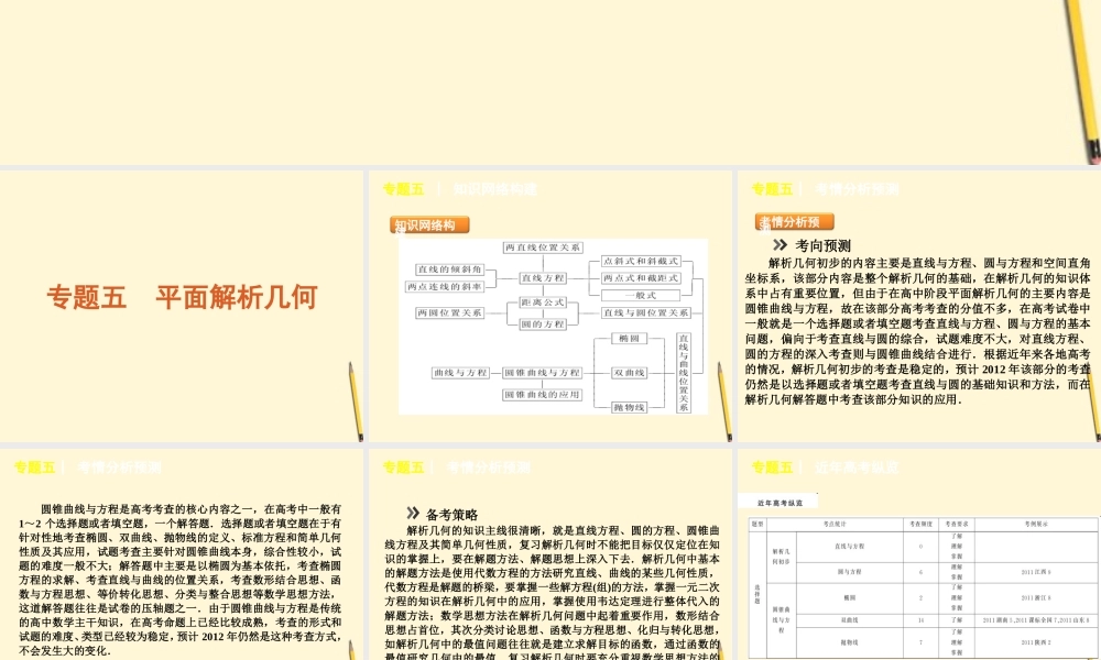 平面解析几何课件 理 新人教版 课件