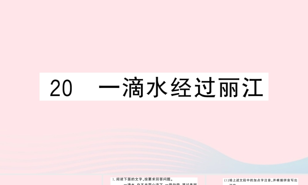 八年级语文下册 第五单元 水经过丽江习题课件 新人教版 课件
