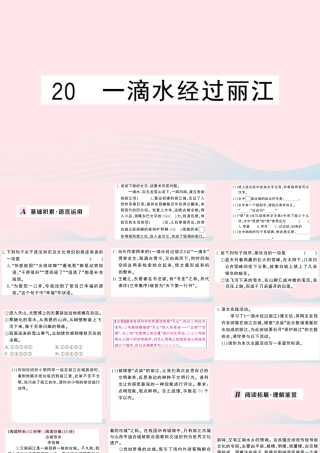 八年级语文下册 第五单元 水经过丽江习题课件 新人教版 课件