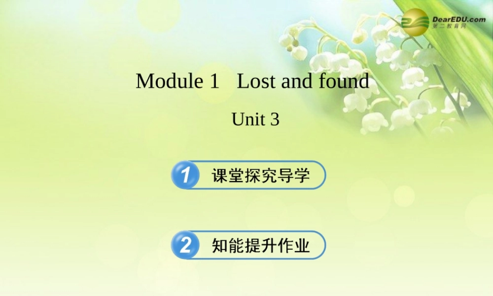 七年级英语下册 Module 1 Lost and found Unit 3课件 (新版)外研版 课件