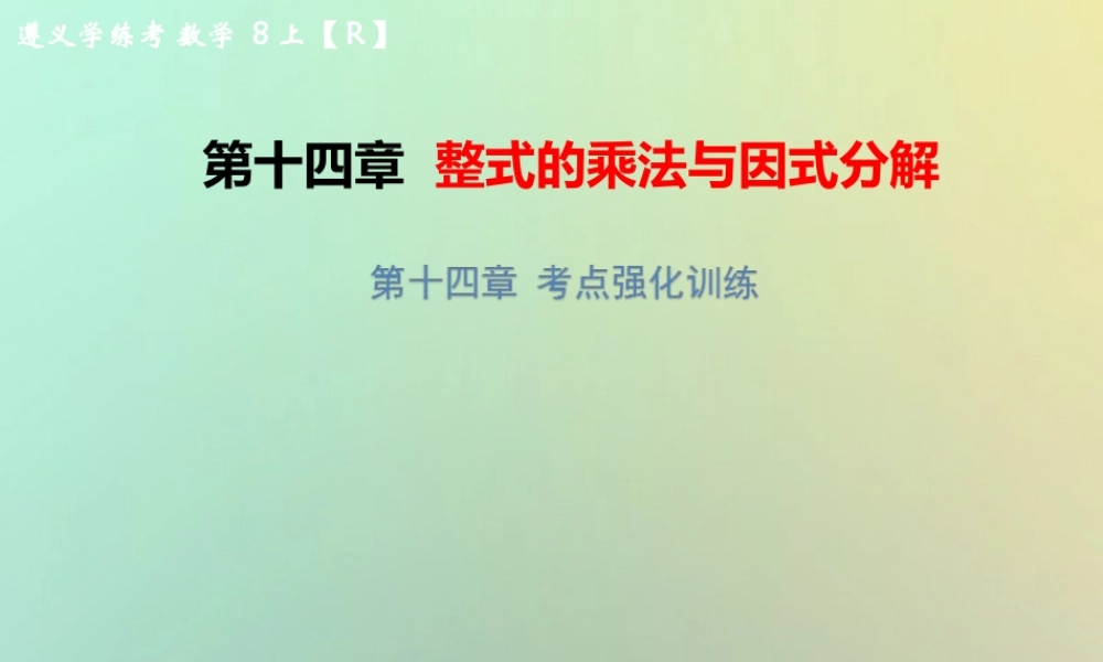 八年级数学上册 第十四章 整式的乘法与因式分解考点强化训练习题课件 (新版)新人教版 课件