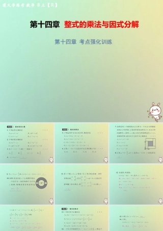 八年级数学上册 第十四章 整式的乘法与因式分解考点强化训练习题课件 (新版)新人教版 课件