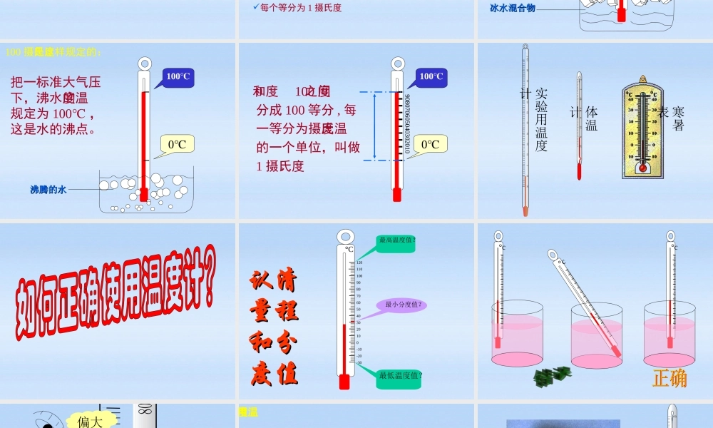 八年级物理上册 第四章物态变化-温度计课件 人教新课标版 课件