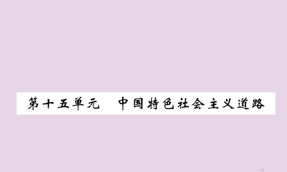 中考历史总复习 第一编 教材过关 模块3 中国现代史 第15单元 中国特色社会主义道路课件