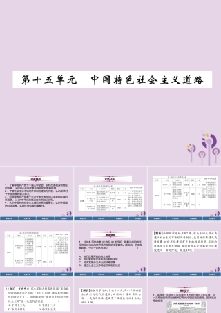 中考历史总复习 第一编 教材过关 模块3 中国现代史 第15单元 中国特色社会主义道路课件