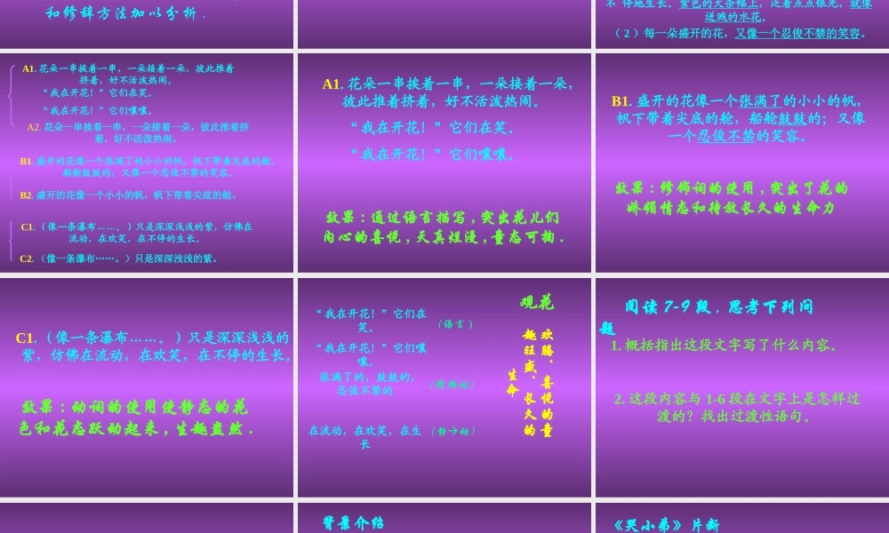 八年级语文下册(紫藤萝瀑布)课件3 苏教版 课件