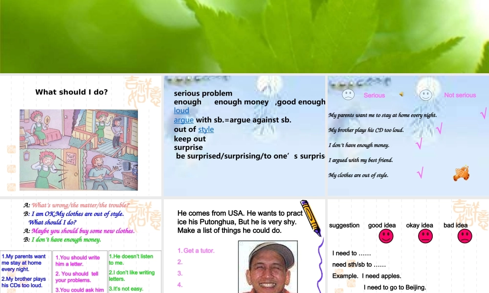 八年级英语鲁教版Unit2 What should I do(ppt) 课件