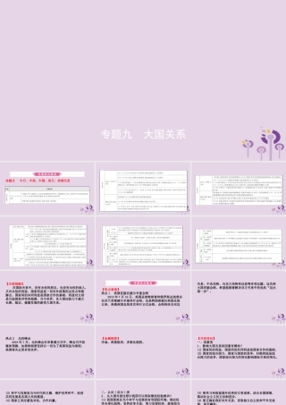 中考历史复习 题型突破 专题九 大国关系课件