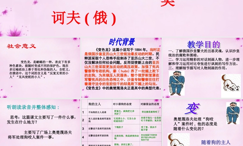 九年级语文下册 27(变色龙)课件 新人教版 课件