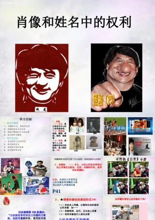 中学八年级政治下册 第四课 第2框 肖像和姓名中的权利课件 新人教版 课件