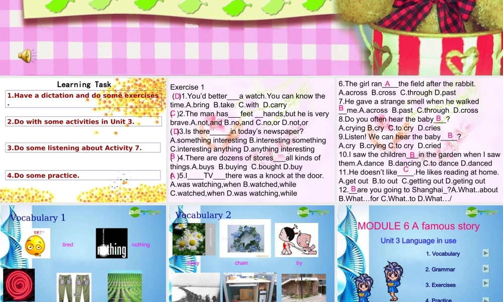 八年级英语上册 Module 6 Unit 3精品课件 外研版(小学起点)