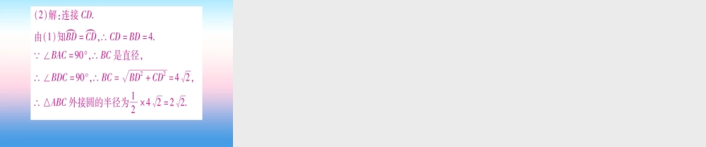 九年级数学下册 小专题(五)与圆的基本性质有关的计算与证明作业课件 (新版)湘教版 课件