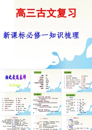 广东省深圳市宝安区一中高三语文 必修一知识梳理复习课件