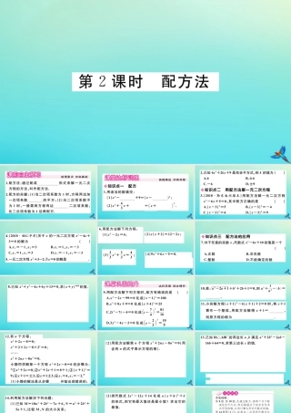 九年级数学上册 第21章 一元二次方程 2121 第2课时 配方法作业课件 (新版)新人教版 课件