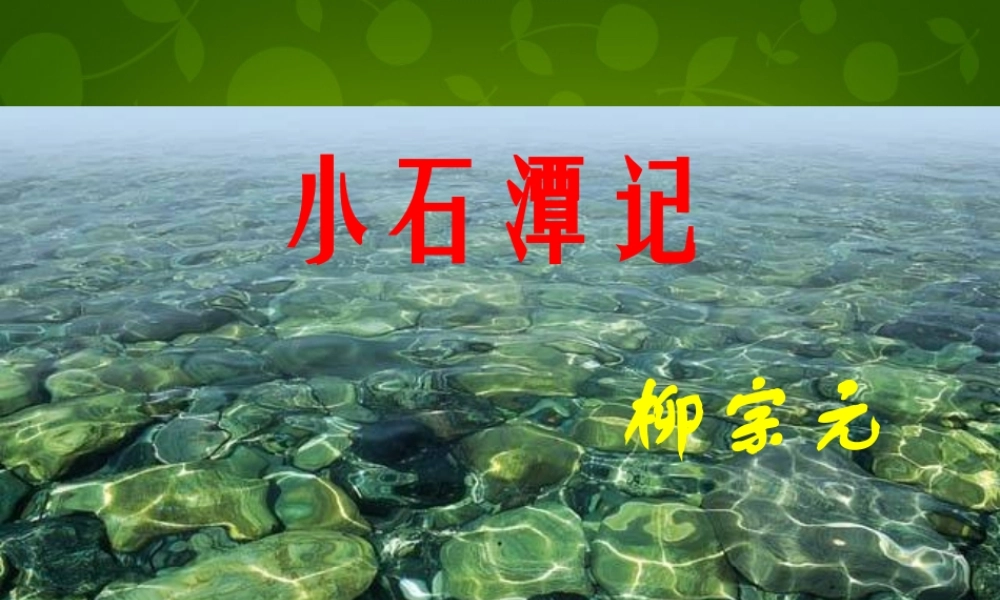 八年级语文上册 16 小石潭记课文分析课件 苏教版 课件