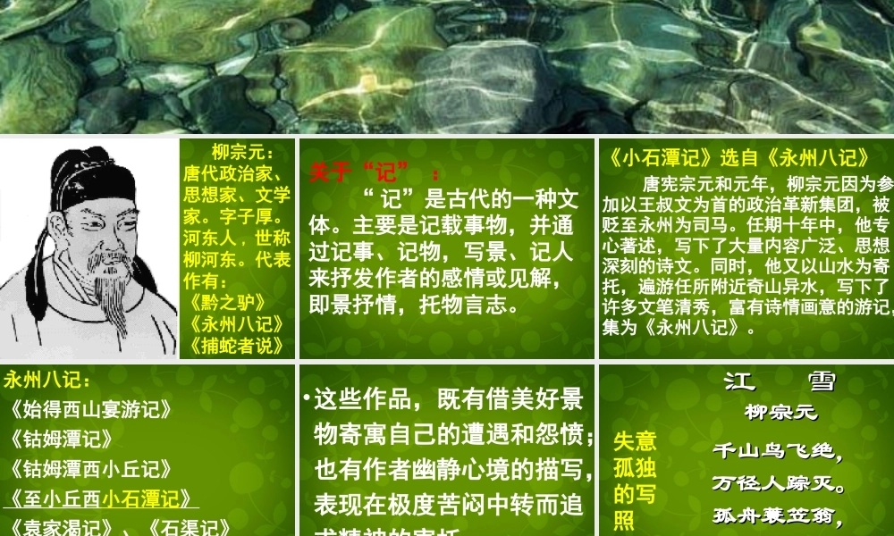 八年级语文上册 16 小石潭记课文分析课件 苏教版 课件