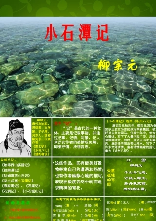 八年级语文上册 16 小石潭记课文分析课件 苏教版 课件