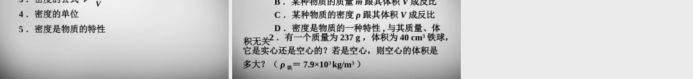 中学八年级物理上册 6.2 密度课件2 (新版)新人教版 课件