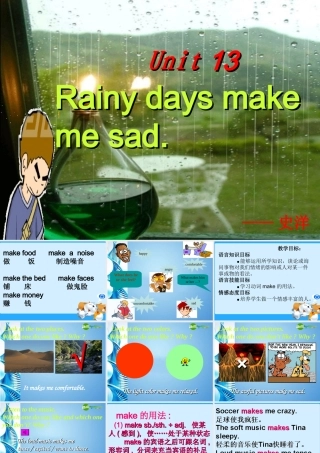 九年级英语unit13Rainy days make me sad Section A 课件